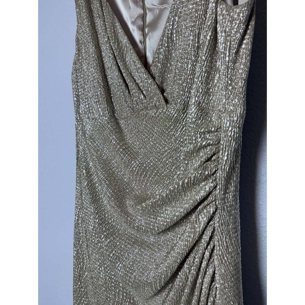 Lauren Ralph Lauren Dress Women's Size 6 Gold Holiday Party Glamour Elegant - Picture 12 of 16